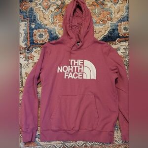 The North Face Pink Logo Hoodie Mens Large Pullover Sweatshirt